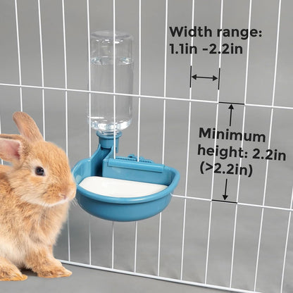 VANNON 16oz Pet Water Bottle, Gravity Dog Water Bowl Dispenser for Cage, Anti-Overflow Water Dispenser for Small Dogs, Cats, Rabbits and Other Small Animals, BPA Free, Blue