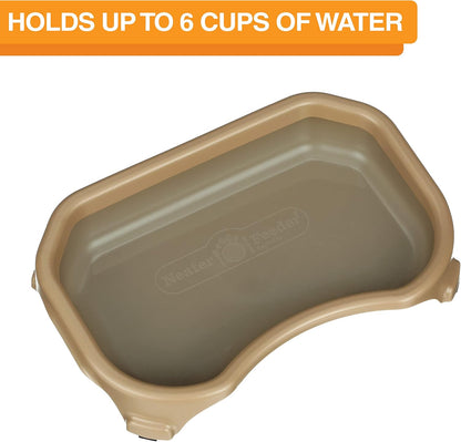 Neater Pet Brands Large Capacity Cat Bowls, Water Bowl for Cats, Reptiles, Chickens, Birds, & Small Animals, Cat Food Bowl (6 Cups), Indoor or Outdoor Water Trough & Feeder, Champagne