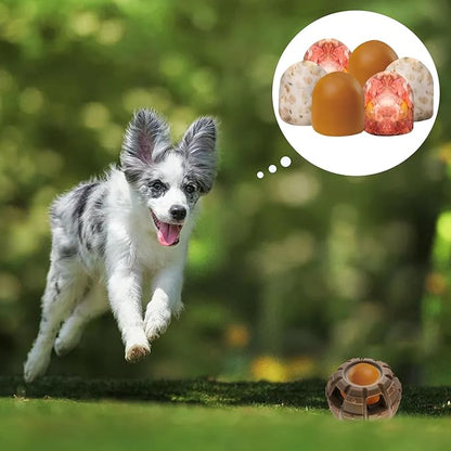 Yipetor Treat Dispensing Dog Toy, Long-Lasting Durable Large Dog Toys, Freezable Fillable Rubber Dog Toys, DIY Interactive Dog Puzzle Play Toy, Holds Kibble, Stopper+Silicone DIY Treat Tray (Medium)