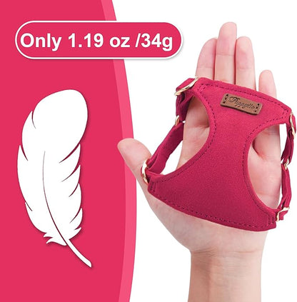 Puppytie No Pull Small Dog Harness with Multifunction Dog Leash,Lightweight Soft Adjustable No Choke Escape Proof Pet Harness Vest Pet Harness Vest,red,S