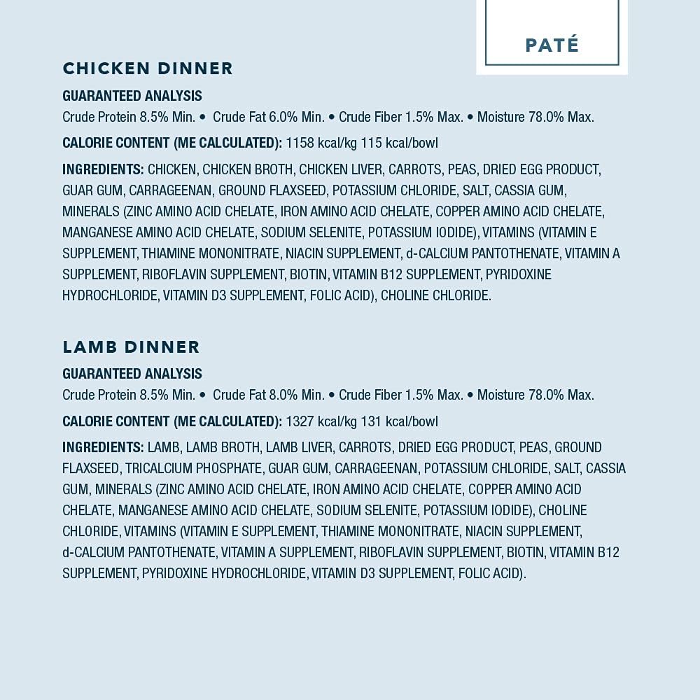 Amazon Brand – Wag Wet Dog Food Cups, Variety Packs Chicken & Lamb Pate, 3.5oz (12 Pack)