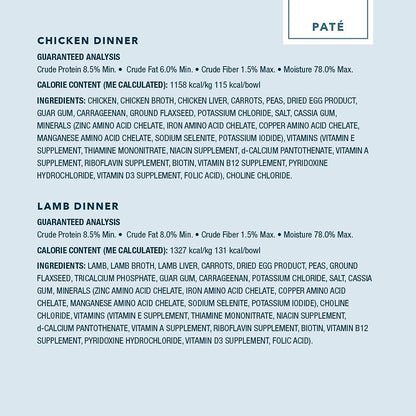 Amazon Brand – Wag Wet Dog Food Cups, Variety Packs Chicken & Lamb Pate, 3.5oz (12 Pack)