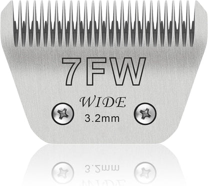 7FW Wide Pet Dog Grooming Detachable Blades,Compatible with Andis,Oster A5,Wahl KM10 Clippers,Cut Length 1/8"(3.2mm)