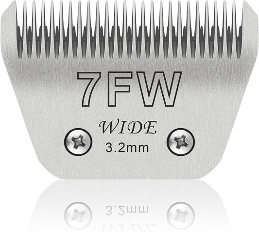7FW Wide Pet Dog Grooming Detachable Blades,Compatible with Andis,Oster A5,Wahl KM10 Clippers,Cut Length 1/8"(3.2mm)