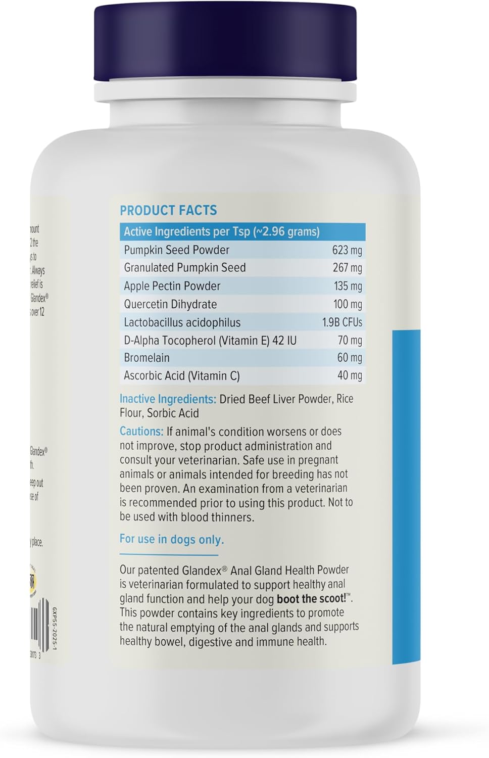 Vetnique Glandex Dog Fiber Supplement Powder for Anal Glands with Pumpkin, Digestive Enzymes & Probiotics - Vet Recommended (Regular or Advanced Strength) - Boot The Scoot (5.5oz Powder, Beef Liver)