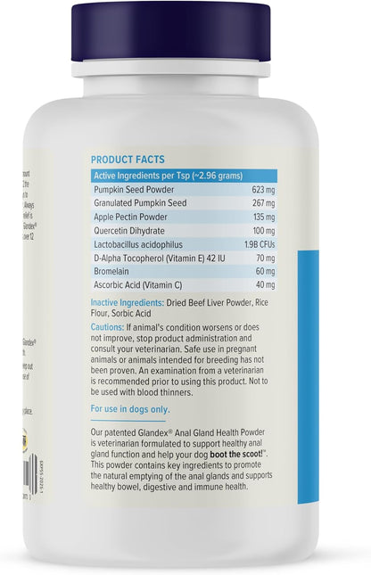 Vetnique Glandex Dog Fiber Supplement Powder for Anal Glands with Pumpkin, Digestive Enzymes & Probiotics - Vet Recommended (Regular or Advanced Strength) - Boot The Scoot (5.5oz Powder, Beef Liver)