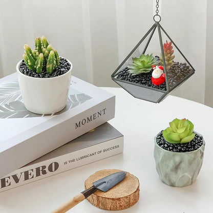 T4U Tumbled Chips Stones Crushed Black Gravels 2 LB, Irregular Shaped Natural Rock Pebbles, DIY Polished Rocks for Potted Plant, Bonsai, Vase Fillers Aquarium Decoration, Aquarium Gravel Rocks