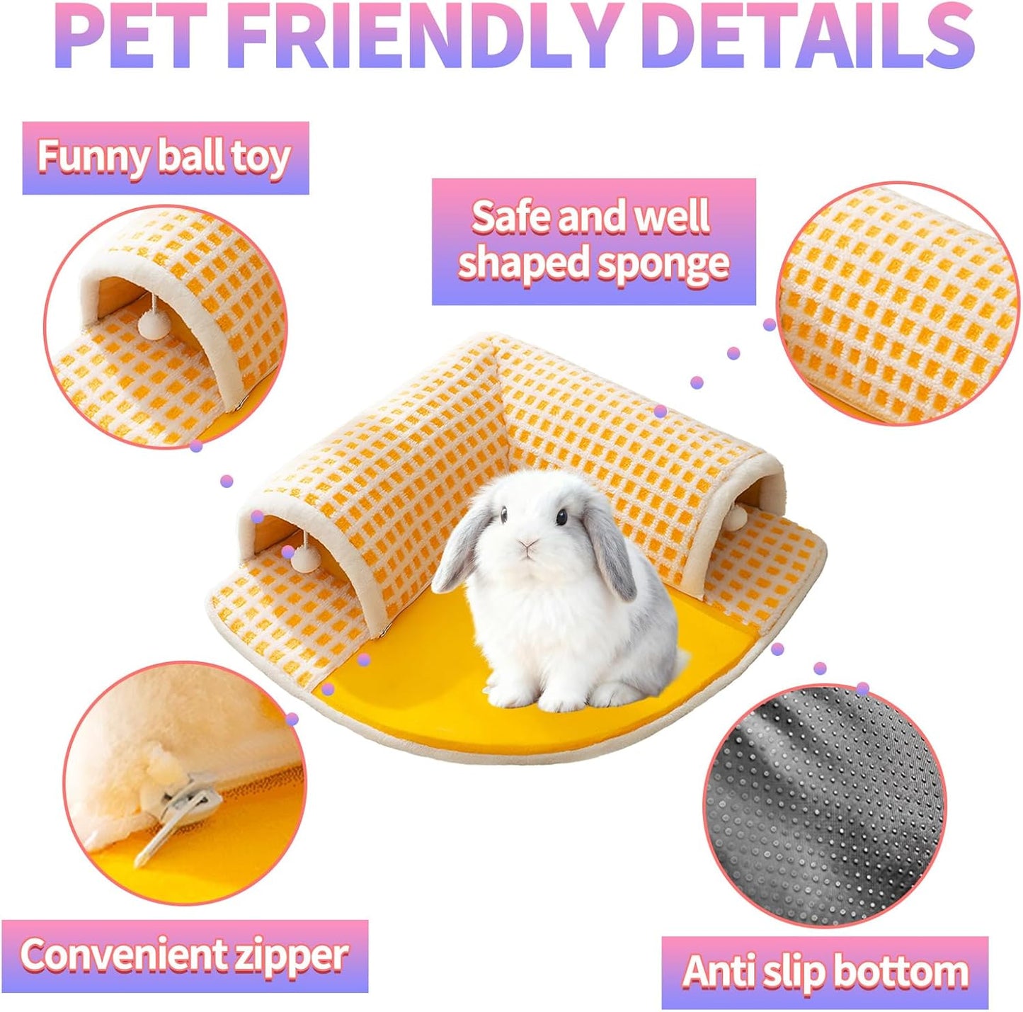 Hanging Rabbit Hay Feeder with Lid - No Waste Slow Feed Hay Rack for Rabbits, Guinea Pigs & Small Pets - Sturdy White Design, Easy to Fill & Clean, Cage Mounted Bunny Hay Holder (Set)