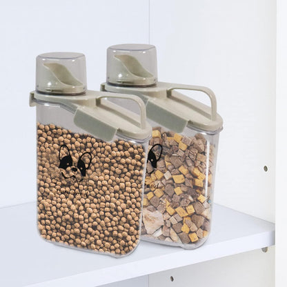 Dog Food Storage Container Airtight Portable Dog Food Container with Handled Lid and Pour Spout,Food Storage for Dog Dry Food Small Pet Food Container with Measuring Cup for Home, Travel,2.8L