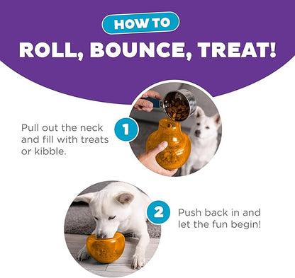 Outward Hound Large Snoop Interactive Treat Dispensing Dog Toy, Puzzle Ball Slow Feeder for Medium to Large Dogs, Mint-Scented for Mental Stimulation & Boredom Relief, BPA-Free, 5-Inch, Orange