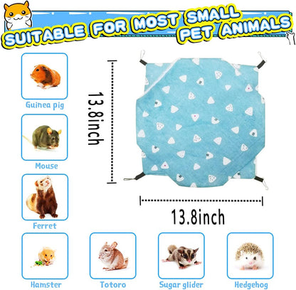 LEFTSTARER Pet Small Animal Hanging Hammock Ferret Bunkbed Hammock Cage Toy for Hamster Rat Sugar Glider Parrot Guinea Pig Hideout Play Sleep (Sweet Candy)
