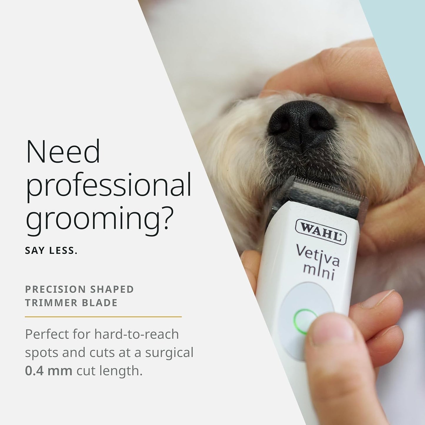 Wahl Pro Animal Easy Clean Trimmer Blade - Replacement Cat & Dog Grooming Clipper Blade - Compatible with Vetiva Mini & BravMini+ - 0.4 mm Cut Length