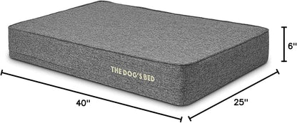 The Dog’s Bed Orthopedic Memory Foam Dog Bed, Large Grey Linen, Pain Relief for Arthritis, Hip & Elbow Dysplasia, Post Surgery, Lameness, Supportive, Calming, Waterproof Washable Cover