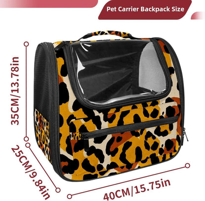 Modern Classic Leopard Print Cat Backpack Carrier Pet Backpack Carrier for Small Dogs and Medium cat Puppy Kitten Bunny