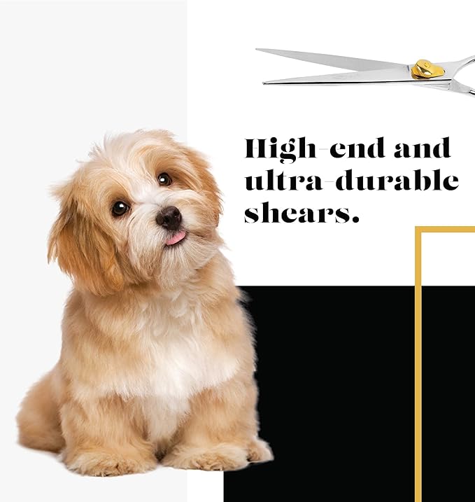 Sharf Gold Touch 440c Japanese Stainless Steal Pet Grooming Shear, 8.5 Inch Straight