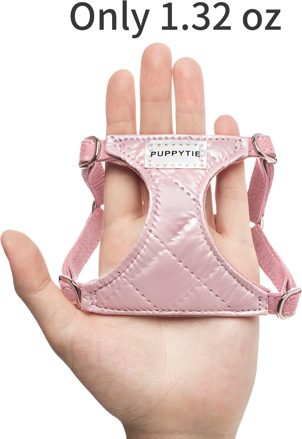 Puppytie No Pull xs Dog Harness with Multifunction Dog Leash,Soft Adjustable No Choke Escape Proof Pet Harness Vest,Glossy Pink,XS