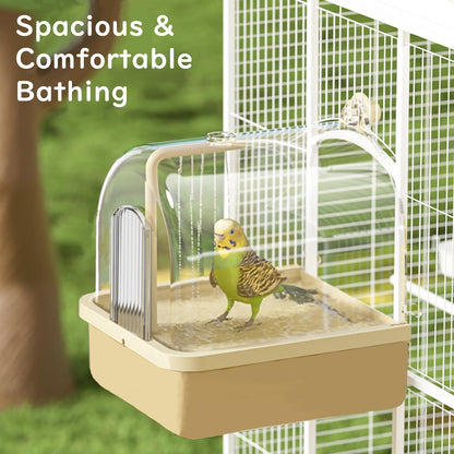 Bird Bath Shower for Cage,Bird Bathtub,Parrots Shower Accessories for Birdcage,Electric Hanging Pets Cleaning Supplies Bathtub for Parrots, Parakeets, Cockatiels, Finches, Canaries, Lovebirds