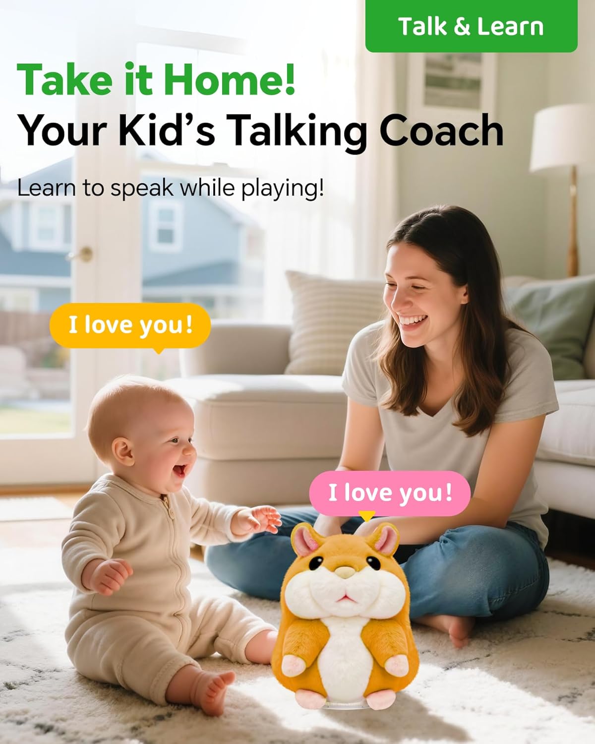 Talking Hamster Repeats What You Say Christmas Top 10 Gifts for Grandson Granddaughter,Little Brown Annoying Toys for Ages 5-7 Girls Early Gifts Under 30,Speech Therapy Toys for Toddlers 1-3