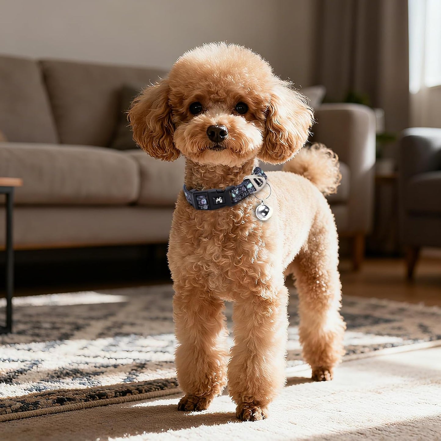 XS Dog Collar with Bell - Soft Adjustable Nylon Collar for Small Breeds, Skull Pattern Reflective Collar for Chihuahua Pomeranian Yorkie, Lightweight & Comfortable for Tiny Dogs (Skull XS)