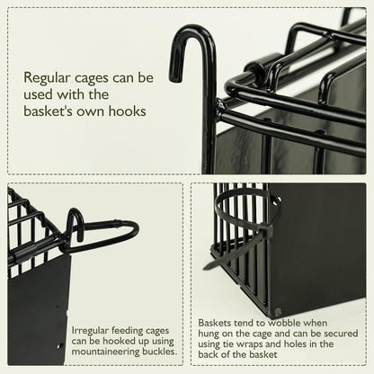 New Upgraded Rabbit Hay Feeder,Comes with Lid to Prevent Critters from Jumping in,Metal Frame Hay Rack with Adjustable Hook,for Rabbits Guinea Pigs Bunny Chinchillas Small Animals (Black)