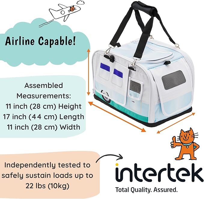 Premium Soft-Sided 2-in-1 Kittyrama Cat Carrier & Home Hideaway – Vet-Recommended Calming Den, Dual-Use Lounge & Travel Carrier with SBS Zippers, Airline-Approved Under-Seat Fit