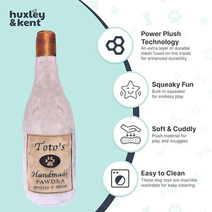 Huxley & Kent Funny Dog Toy w/Squeaker – Power Plush Squeaky Dog Toys for Small, Medium & Large Dogs – Soft Stuffed Animal for Indoor Play & Fetch - Toto's Pawdka, Small