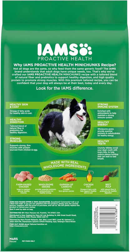 IAMS Proactive Health Minichunks Adult Dry Dog Food with Real Chicken, 3.3 lb. Bag