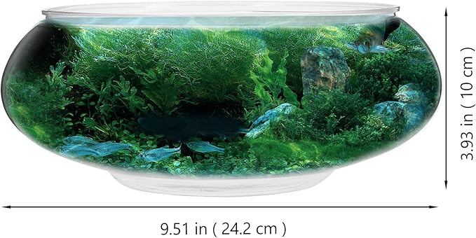 Kisangel Plastic Fish Bowl Round Bubble Bowl 2800ml Desktop Terrarium Ball Goldfish Tank Wide Mouth Air Plant Vase Hydroponic Succulent Flower Planter for Home Office