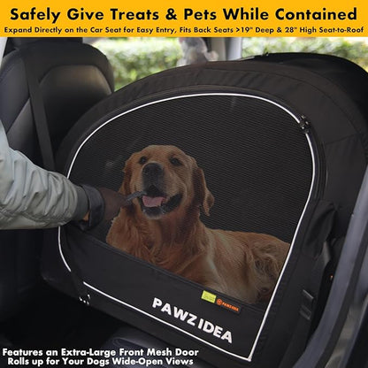 PAWZIDEA Large Dog Stroller with Detachable Carrier, Portable Dog Crate for Car Travel, Multiple Pet Strollers for Medium Dogs up to 80lbs, Adjustable Handle, All-Terrain 9” Wheels, Storage Organizer