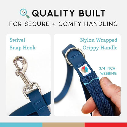 Wildebeest Funston Waterproof Dog Leash - Heavy Duty 4ft Long Leash for Small, Medium and Large Dogs - 1000D Nylon, Scratch & Stink-Resistant & Pill-Free - Nylon Wrap Handle (3/4" Wide, 4 ft Length)