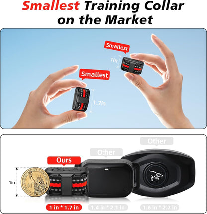 Tiniest Cat Shock Collar, Lightest Cat Training Collar with Remote for Small Cats 5-15lbs & Medium Large Cats/Puppies, Waterproof, Rechargeable, 1300ft Range（Red）