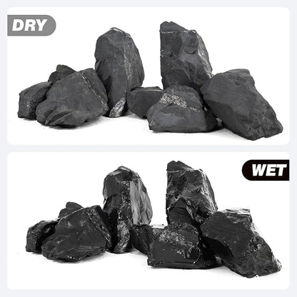 Unocho Aquarium Rock Stone Fish Tank Rocks 5LB Natural Rocks for Aquariums Aquascaping Landscaping Model Tank Decoration Vivariums Paludarium Miniature and Fairy Garden(3"-6"-4Pcs)