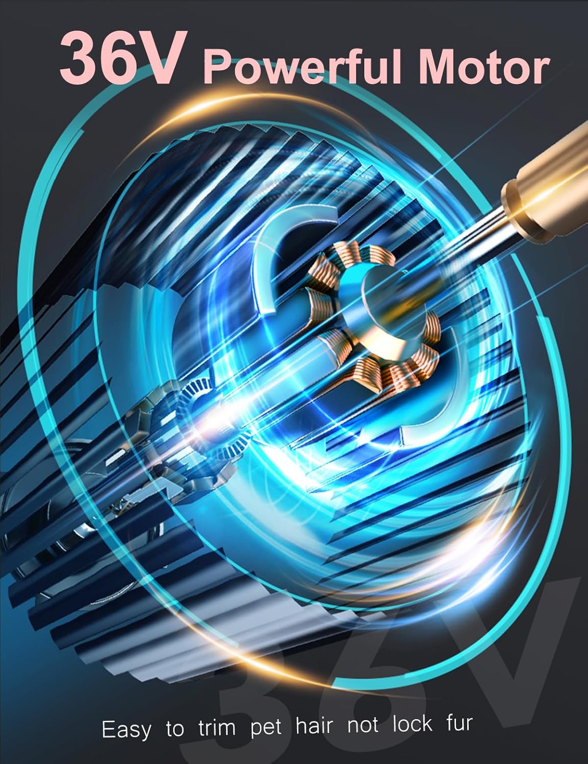 Dog Grooming Clippers, Upgraded 36V Heavy Duty Pet Clippers, Professional Dog & Cat Shaver for Thick Coat, Corded Pet Hair Trimmer with Guard Combs & Brush