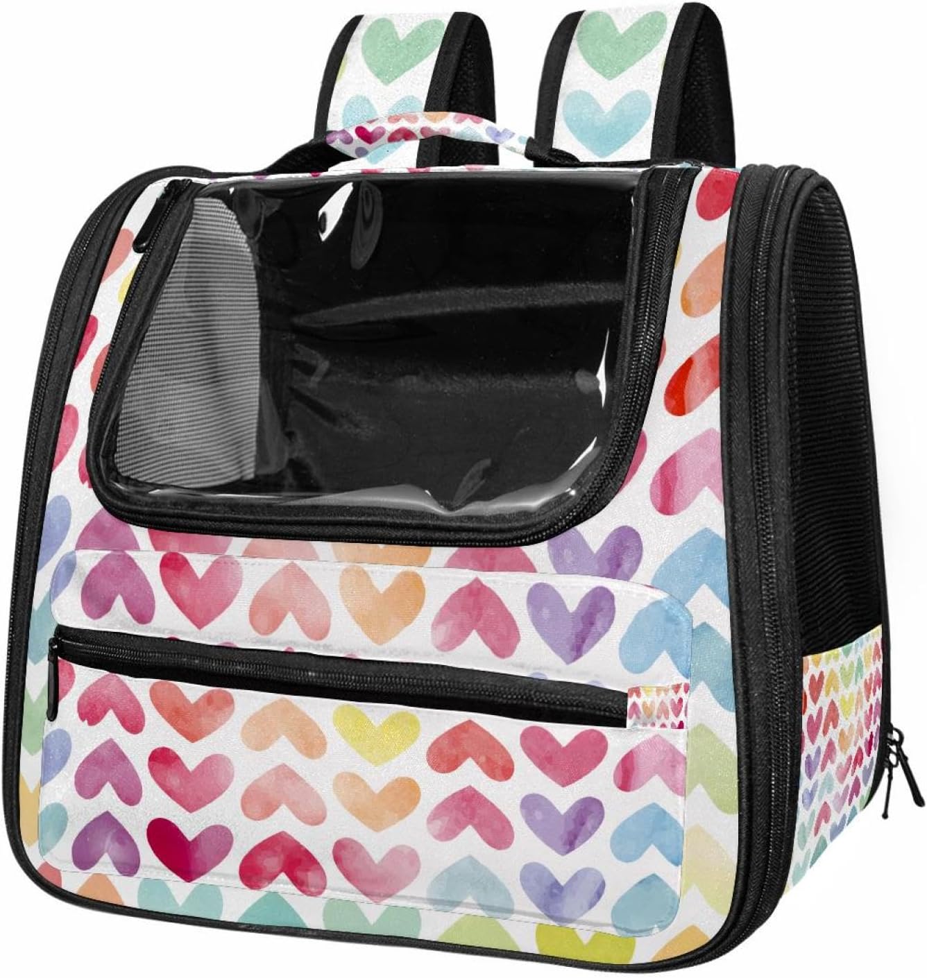 Airline Approved Soft Sided Pet Carrier, Watercolor Colorful Rainbow Love Pet Travel Bag for Cats & Dogs, Durable, Breathable Pet Travel Bag for Airplane, Car & Train