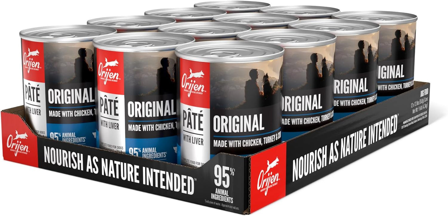ORIJEN Pate Wet Dog Food Original Recipe with Liver 12.8oz Cans (12 Count)