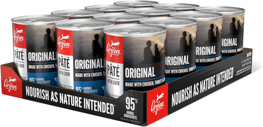 ORIJEN Pate Wet Dog Food Original Recipe with Liver 12.8oz Cans (12 Count)