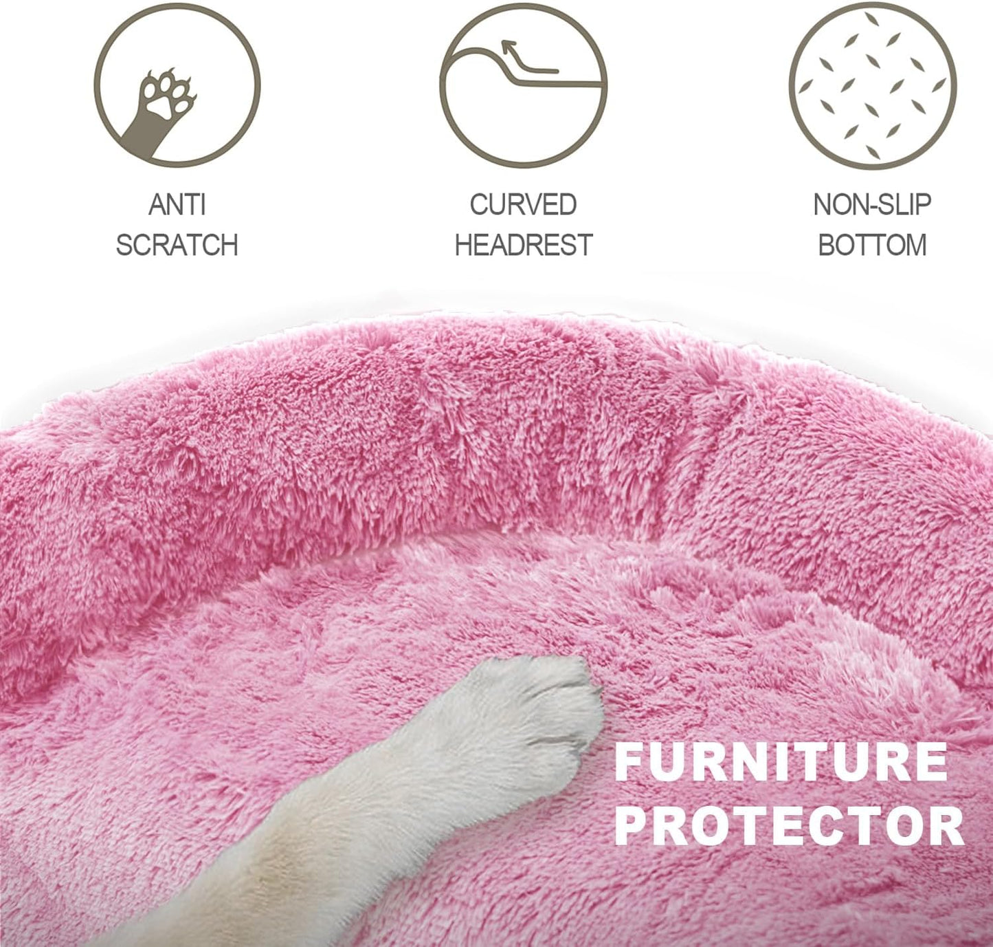 Tinaco Luxurious Calming Dogs/Cats Bed Mats, Dog Pad Washable Removable Couch Cover, Plush Long Fur Mat for Pets, Waterproof Lining, Perfect for Small, Medium and Large Dogs and Cats (Pink, 45"x37")