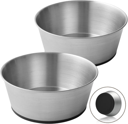 Stainless Steel Dog Bowls for Large Dogs, 64oz/8 Cups Non Slip Dog Metal Bowls, 2 Pack Food and Water Pet Bowls Heavy Duty Dishwasher Safe