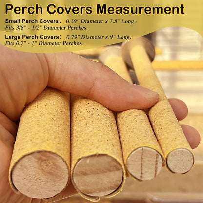 S&X Bird Perch Covers, Sand Perch Covers Sandpaper for Budgies, Canaries, Parakeets, Lovebirds and Other Small Birds (36-Pack Small 7.5" x 0.4")
