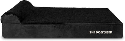 The Dog’s Bed Orthopedic Headrest Dog Bed XL Black Plush, Memory Foam, Pain Relief for Arthritis, Hip & Elbow Dysplasia, Post Surgery, Lameness, Waterproof Washable Cover