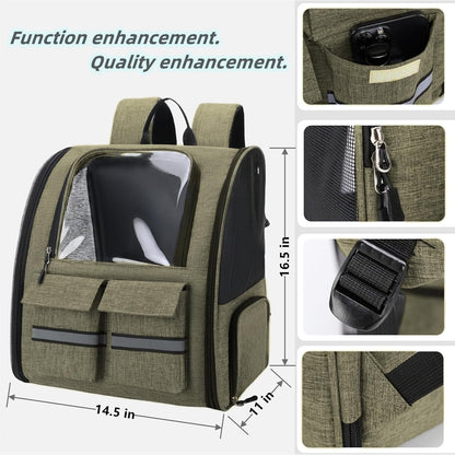 Cat Backpack Carrier Small Dogs Backpack Carrier,Large Space Breathable Cat Bubble Backpack,Shaded Puppy Backpack Carrier,Ventilated for Travel, Hiking,Cycling,Shopping,and Vet