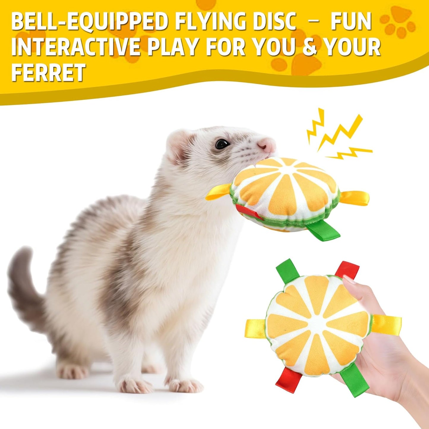 15 Pack Ferret Chew Toys and Accessories Ferret Bell Balls Squeaky Teething Pet Toys Ferret Plushies Sound Toy for Interactive Pet Ferret Cat Dog Small Animal