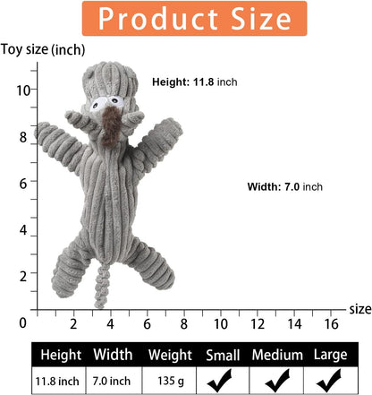 Dog Toy, Unstuffed Plush Toy for Large Breed, Cute Squeaky Dog Toys with Crinkle Paper, Big Puppy Chew Toys for Small, Middle, Large Breed