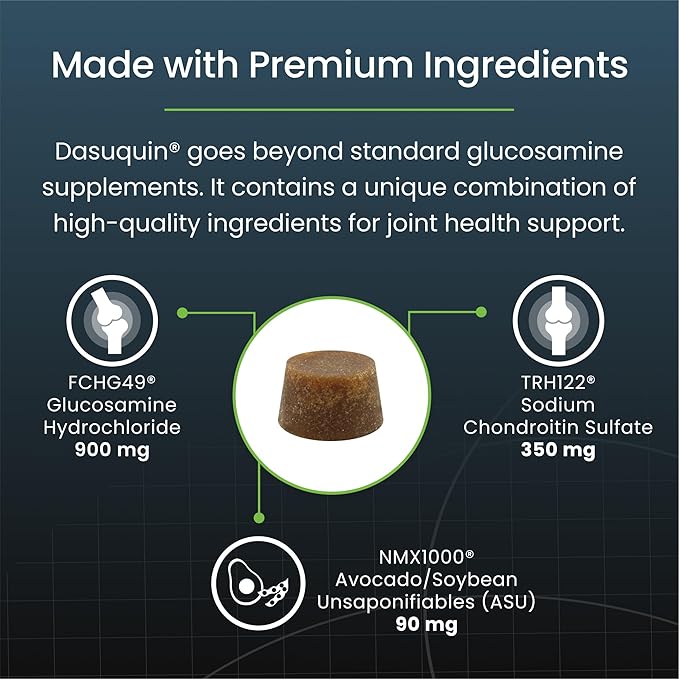 Nutramax Laboratories Dasuquin Joint Health Supplement for Large Dogs - With Glucosamine, Chondroitin, ASU, Boswellia Serrata Extract, and Green Tea Extract, 84 Soft Chews, DASL84SC