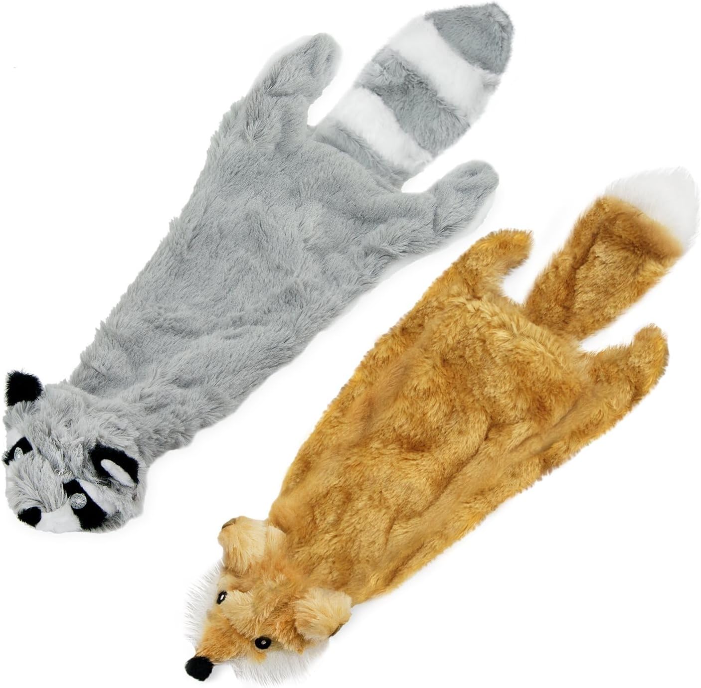 Best Pet Supplies Squeaky Dog Toys with Soft Durable Fabric for Small, Medium and Large Pets Interactive Toy for Indoor Play, Supports Active Biting and Play - Fox, Raccoon, Medium