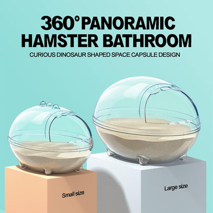 Hamster Bathroom,Hamster Bathtub Box,dust Bath for Hamster,Hamster Sand Bath Container,Hamster Bath,Hamster Bathing Bowl,Transparent Hamster Bathtub Toilet for Hamster Accessories (L)