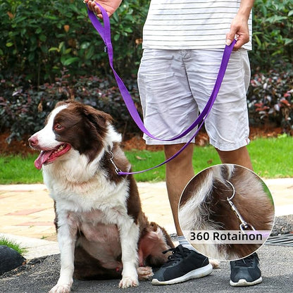 AMAGOOD 6 FT Puppy/ Dog Leash, Strong and Durable Traditional Style Leash with Easy to Use Collar Hook, Great for Small, Medium and Large Dogs (1 in x 6 ft(Pack of 1), Purple)