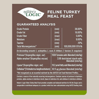 Nature's Logic Turkey Dry Cat Food (1 Pack), 15.4 lb