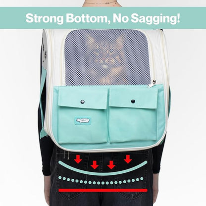 Pet Backpack Carrier for Small Dogs, Cats, Kittens, Rabbits – Airline Approved Travel Bag with Breathable Mesh and Padded Straps – Soft-Sided Cat Carrier Backpack for Hiking, Camping, Trips