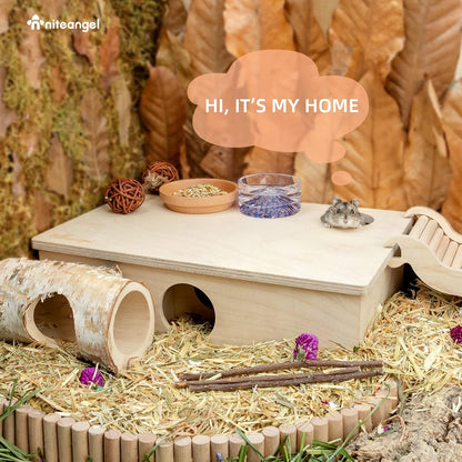 Niteangel Multi-Chamber Hamster House Maze: - Multi-Room Hideouts & Tunnel Exploring Toys for Hamster Gerbils Mice Lemmings (6-Room Small)